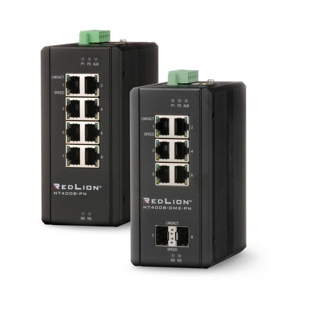 Red Lion stellt NT4008 Gigabit Layer 2 PROFINET-Switch Serie vor